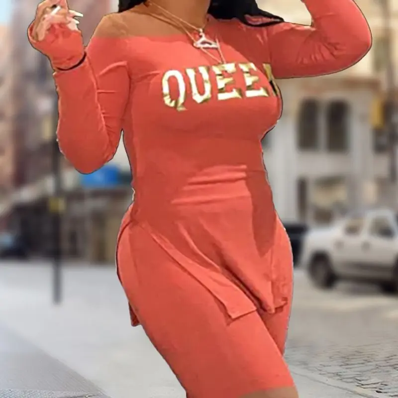 Queen Letter Print Skew Neck Slit Top & Shorts Set Women Summer Spring Long Sleeve T Shirt Tee Tops High Waist Shorts Pants
Queen Letter Print Skew Neck Slit Top & Shorts Set Women Summer Spring Long Sleeve T Shirt Tee Tops High Waist Shorts Pants