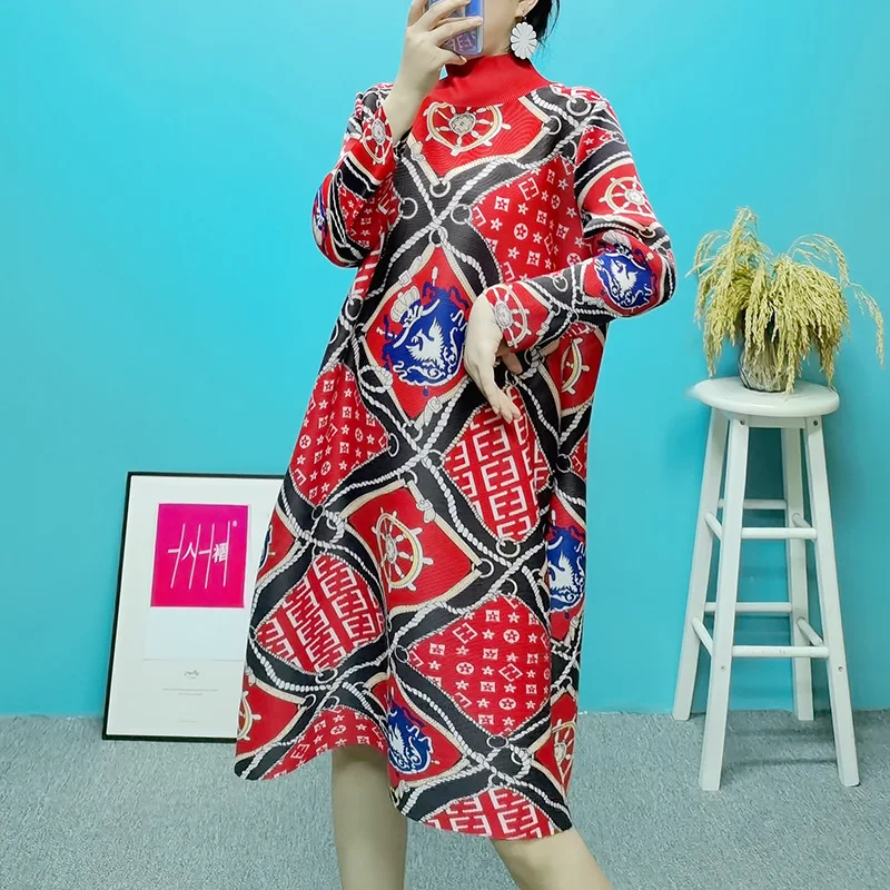 Miyake pleated ladies casual fashion dress 2022 spring and summer bottoming printing a-line skirt loose
Miyake pleated ladies casual fashion dress 2022 spring and summer bottoming printing a-line skirt loose