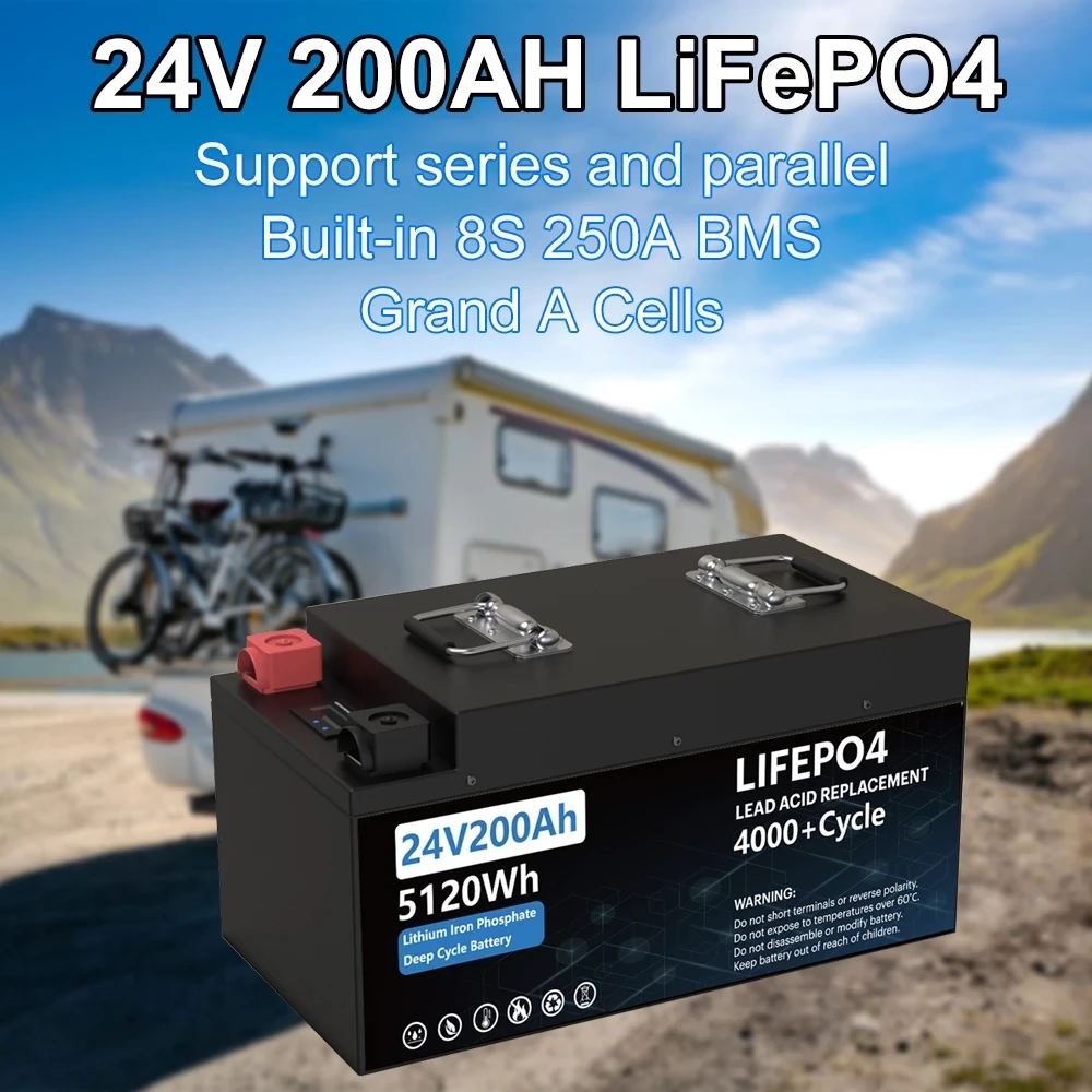 Lifepo4 24v 200ah battery 29.2v 5kw large cell lithium solar battery 4000+built-in bms cycles for RV boat lifepo4 200ah
Lifepo4 24v 200ah battery 29.2v 5kw large cell lithium solar battery 4000+built-in bms cycles for RV boat lifepo4 200ah