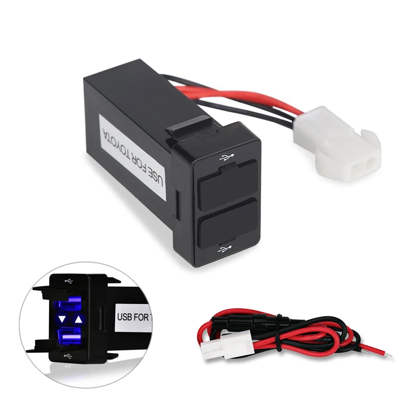 For TOYOTA 12v 24v Dual Usb Car Charger Usb 2.1A 2 Port Interface Auto Power Adapter Dashboard Socket Car Modification
For TOYOTA 12v 24v Dual Usb Car Charger Usb 2.1A 2 Port Interface Auto Power Adapter Dashboard Socket Car Modification