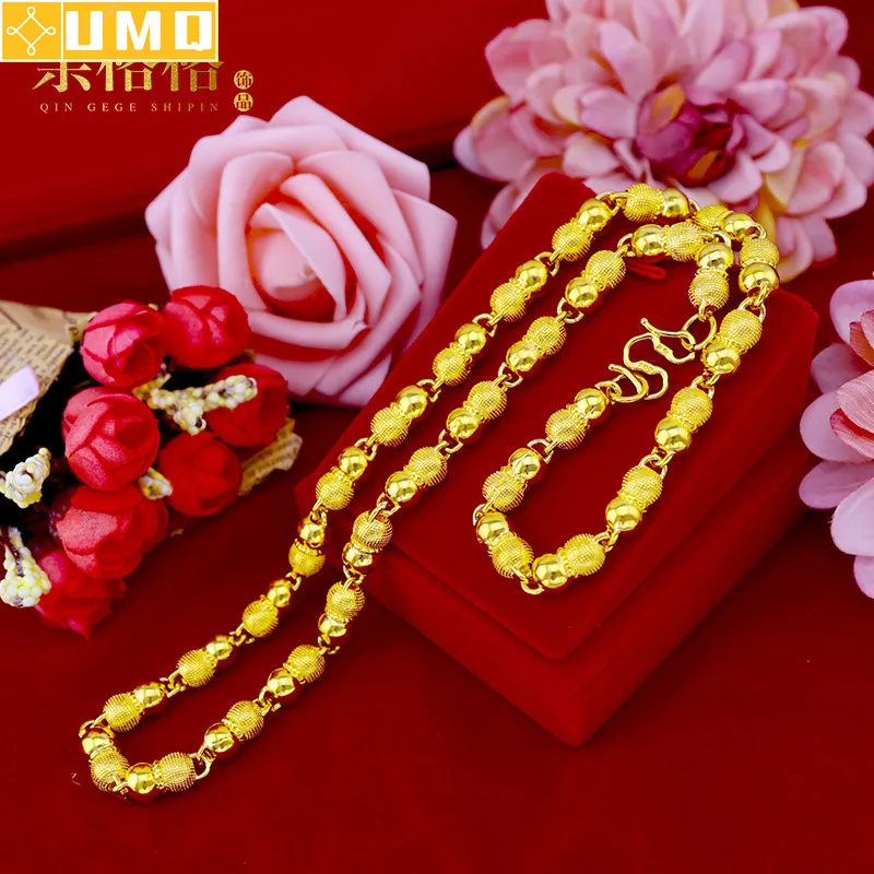 Fashion Men's Necklace 14k Gold Non-fading Smooth Chain Necklaces Delicate Wheat Design Necklace for Wedding Engagement Jewelry
Fashion Men's Necklace 14k Gold Non-fading Smooth Chain Necklaces Delicate Wheat Design Necklace for Wedding Engagement Jewelry