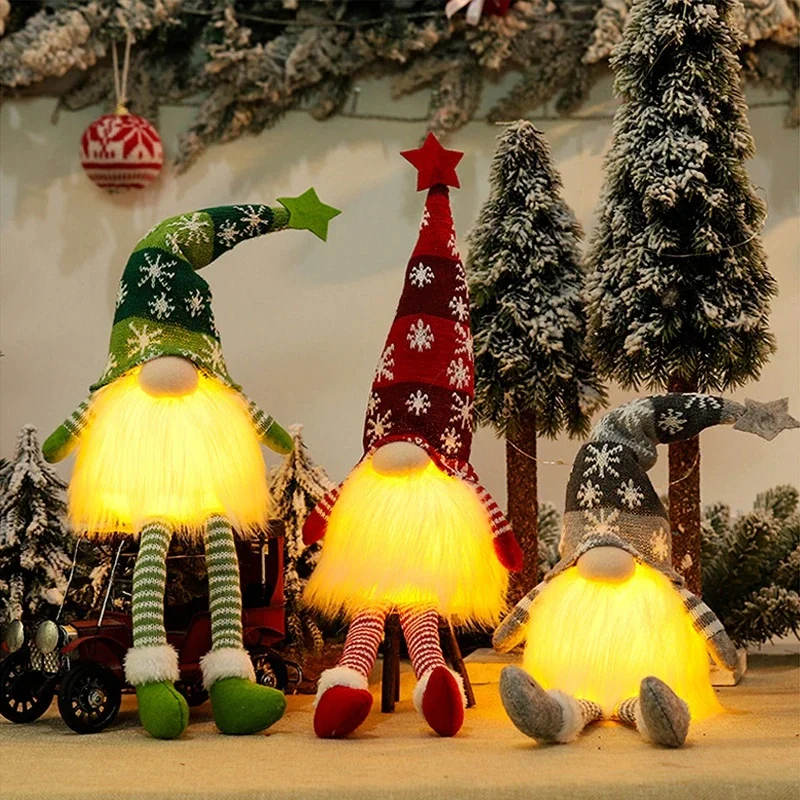 Christmas Faceless Doll Gnome Ornaments LED Light Plush Knitting Crafts Pendant Decor Christmas Decorations for Home Kids Gift
Christmas Faceless Doll Gnome Ornaments LED Light Plush Knitting Crafts Pendant Decor Christmas Decorations for Home Kids Gift