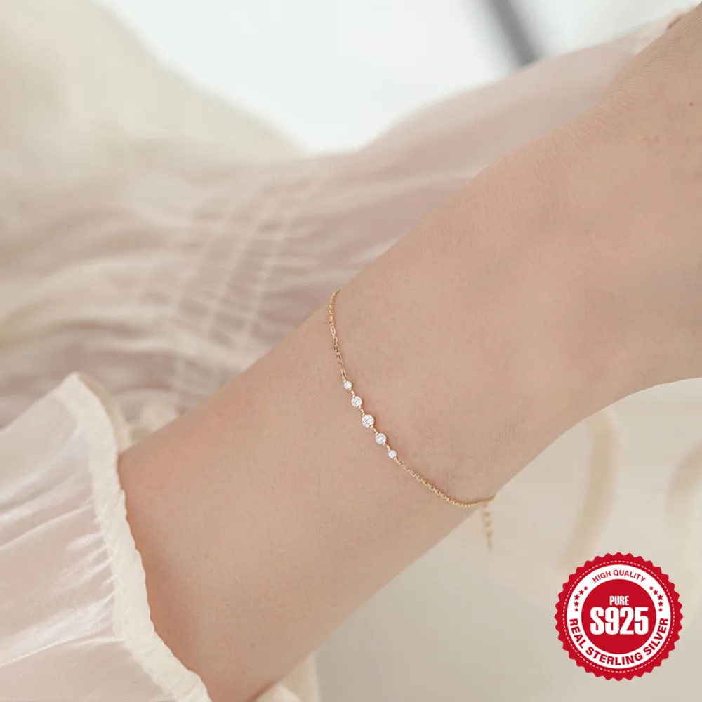 CANNER 925 Sterling Silver Zircon Simple Exquisite Temperament Versatile Bracelet Women's Fashion Luxury Brand Premium Jewelry
CANNER 925 Sterling Silver Zircon Simple Exquisite Temperament Versatile Bracelet Women's Fashion Luxury Brand Premium Jewelry