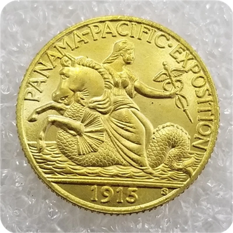 American 1915 S Version 2.5 Dollars Brass Gold-plated Commemorative Collectible Coin Gift Lucky Challenge Coin
American 1915 S Version 2.5 Dollars Brass Gold-plated Commemorative Collectible Coin Gift Lucky Challenge Coin