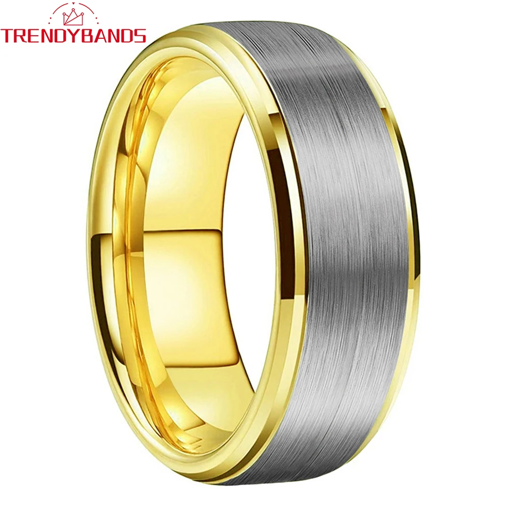 6mm 8mm Yellow Gold Wholesale Tungsten Carbide Engagement Ring for Men Women Wedding Band Stepped Beveled Edges Comfort Fit
6mm 8mm Yellow Gold Wholesale Tungsten Carbide Engagement Ring for Men Women Wedding Band Stepped Beveled Edges Comfort Fit