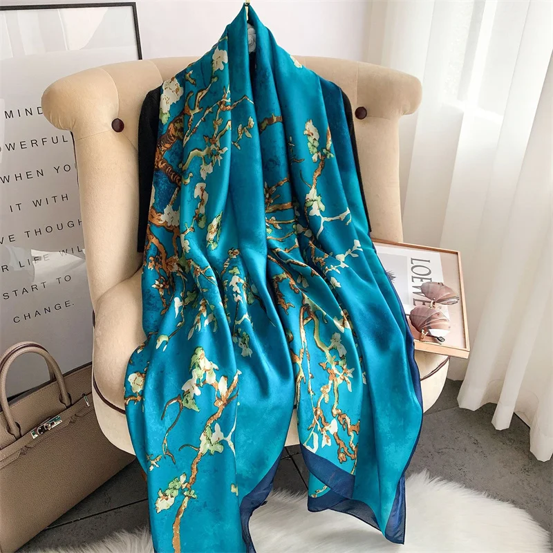 Luxury Silk Scarf Women Foulard Shawls Lady Wraps Female Beach Pareo Stoles Bandana Designer Brand Long Scarves 2022 Fashion
Luxury Silk Scarf Women Foulard Shawls Lady Wraps Female Beach Pareo Stoles Bandana Designer Brand Long Scarves 2022 Fashion