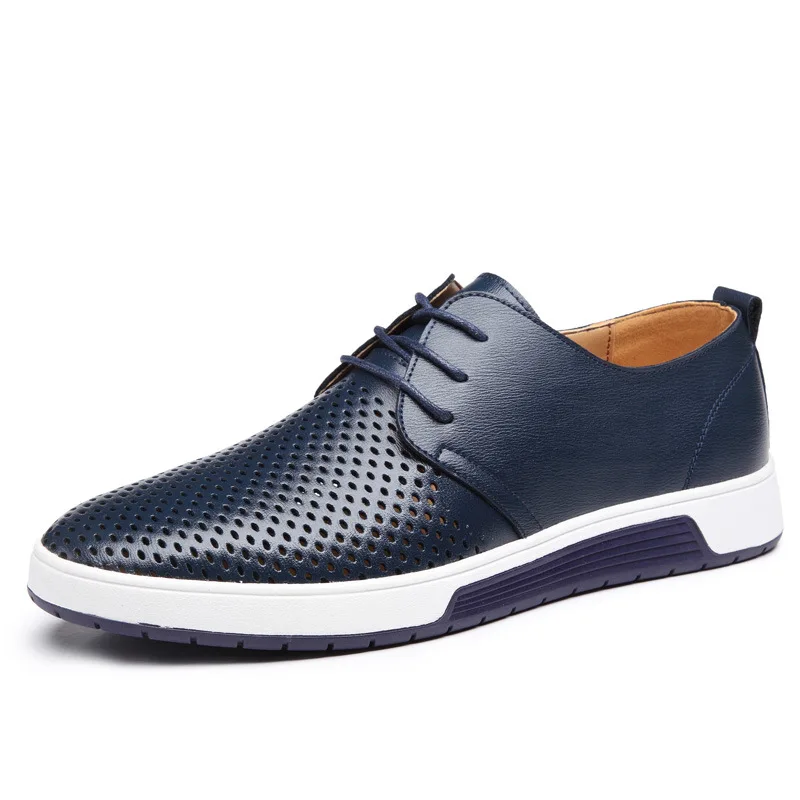 New 2021 Men Casual Shoes Leather Summer Breathable Holes Luxurious Brand Flat Shoes for Men Drop Shipping
New 2021 Men Casual Shoes Leather Summer Breathable Holes Luxurious Brand Flat Shoes for Men Drop Shipping
