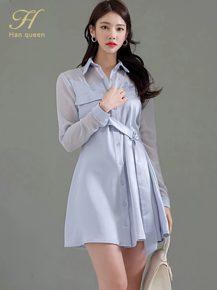 H Han Queen New Vintage Elegant A-Line Shirt Dress Women 2022 Summer Single-Breasted Casual Dresses Simple Series Party Vestidos
H Han Queen New Vintage Elegant A-Line Shirt Dress Women 2022 Summer Single-Breasted Casual Dresses Simple Series Party Vestidos