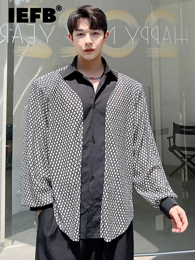 IEFB Personalized Versatile Shirt Summer Mesh Long Sleeve Handsome Men Tops 2022 New Fashion Single Breasted Temperament 9A3262
IEFB Personalized Versatile Shirt Summer Mesh Long Sleeve Handsome Men Tops 2022 New Fashion Single Breasted Temperament 9A3262