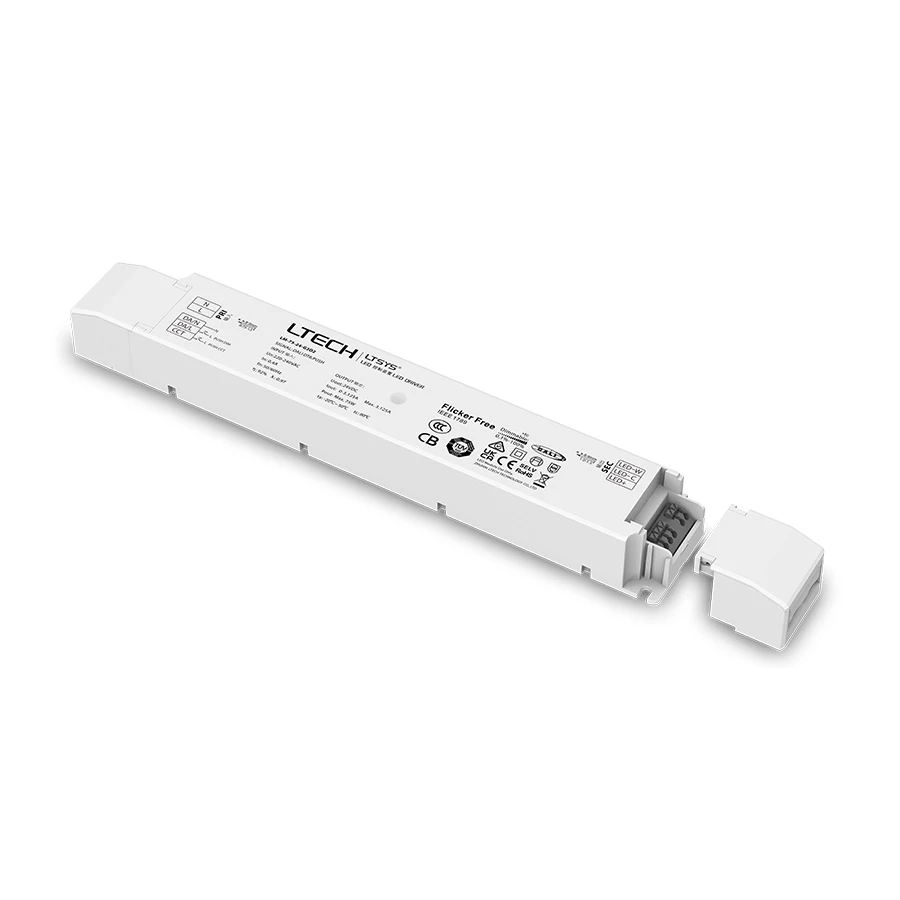 

LTECH DALI Dimming Driver,AC 100V-240V Input;DC 24V 75W 2 Channel Output DALI-2 DT6 / DT8 Tunable White CCT LM-75-24-G2D2