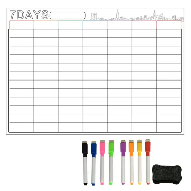 Fridge To-do-list Board Kit with Markers Pens Eraser A3 Weekly Whiteboard for Kitchen Office School Blackboard
Fridge To-do-list Board Kit with Markers Pens Eraser A3 Weekly Whiteboard for Kitchen Office School Blackboard