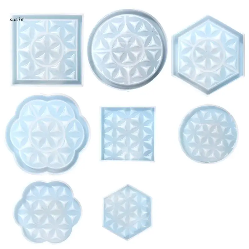 X7YA 8Pcs Diy Crystal Epoxy Round Lace Hexagonal Square Coaster Silicone Mold Dish Tray Mold for Casting Concrete Cement
X7YA 8Pcs Diy Crystal Epoxy Round Lace Hexagonal Square Coaster Silicone Mold Dish Tray Mold for Casting Concrete Cement