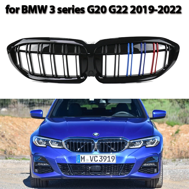 2Pcs Car Style Gloss Black Front Kidney Double Slat Grill Grille for BMW 3 series G20 G22 2019-2022 Car Styling Car Grille Grill
2Pcs Car Style Gloss Black Front Kidney Double Slat Grill Grille for BMW 3 series G20 G22 2019-2022 Car Styling Car Grille Grill