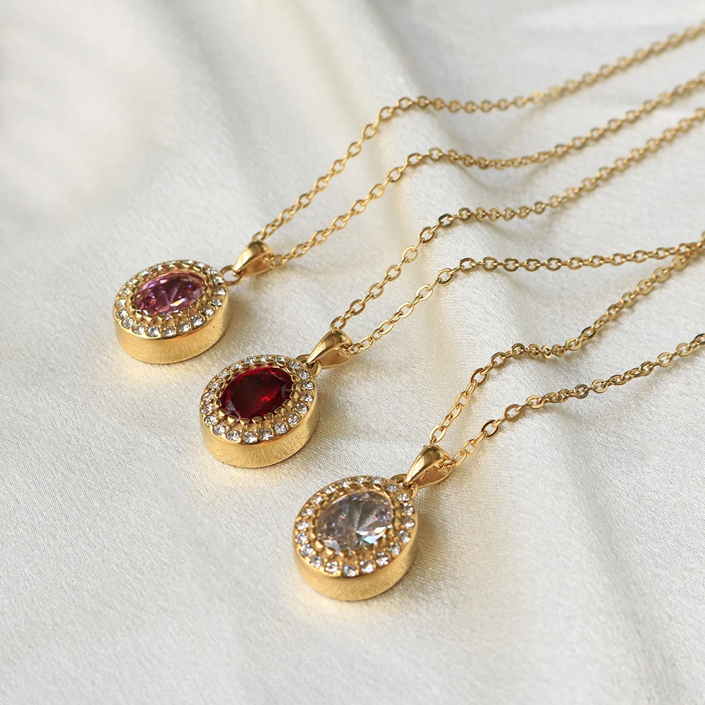 Muse Crush Stainless Steel Bling Oval Pendant Necklace Shiny Cubic Zirconia Chain Necklace for Women Charm Collar Jewelry
Muse Crush Stainless Steel Bling Oval Pendant Necklace Shiny Cubic Zirconia Chain Necklace for Women Charm Collar Jewelry