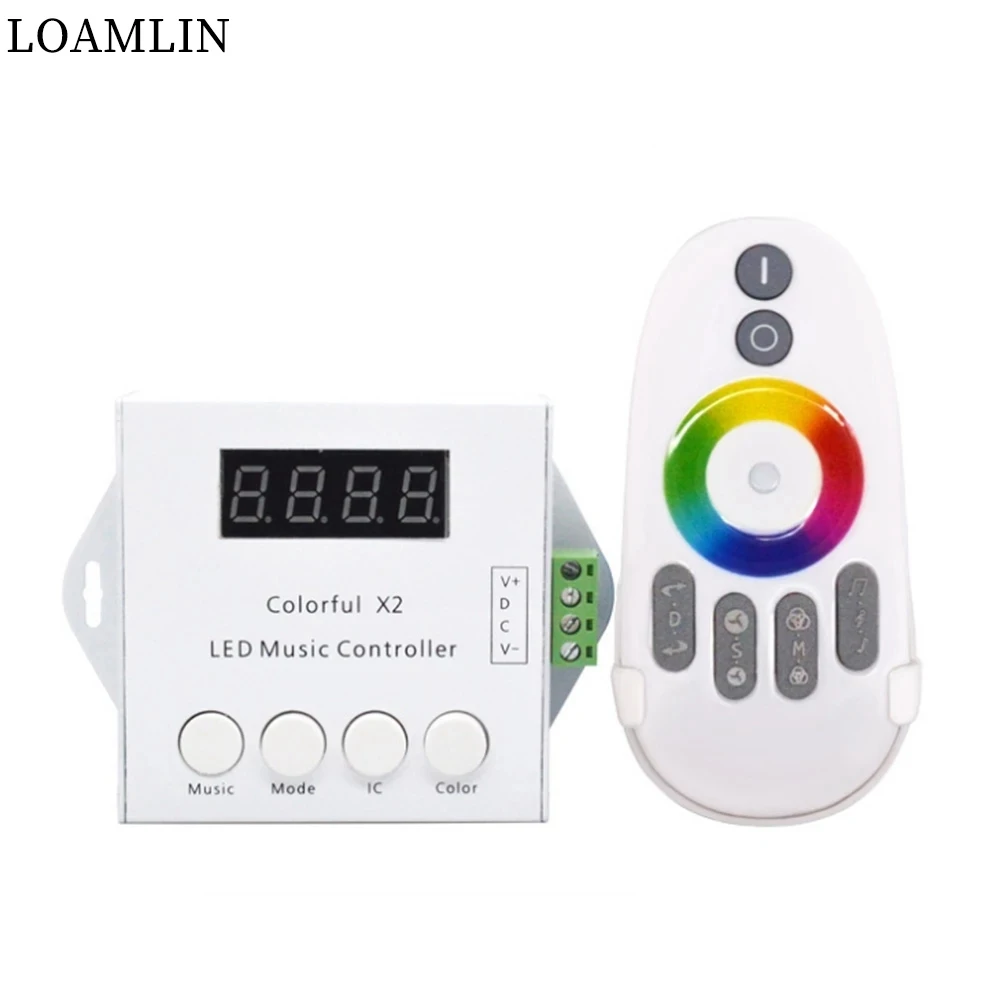 

Colorful X2 LED Music Controller DC5V-24V Colorful Controller RF Touch Remote WS2812B WS2811/WS2813/USC1903 LED Strip