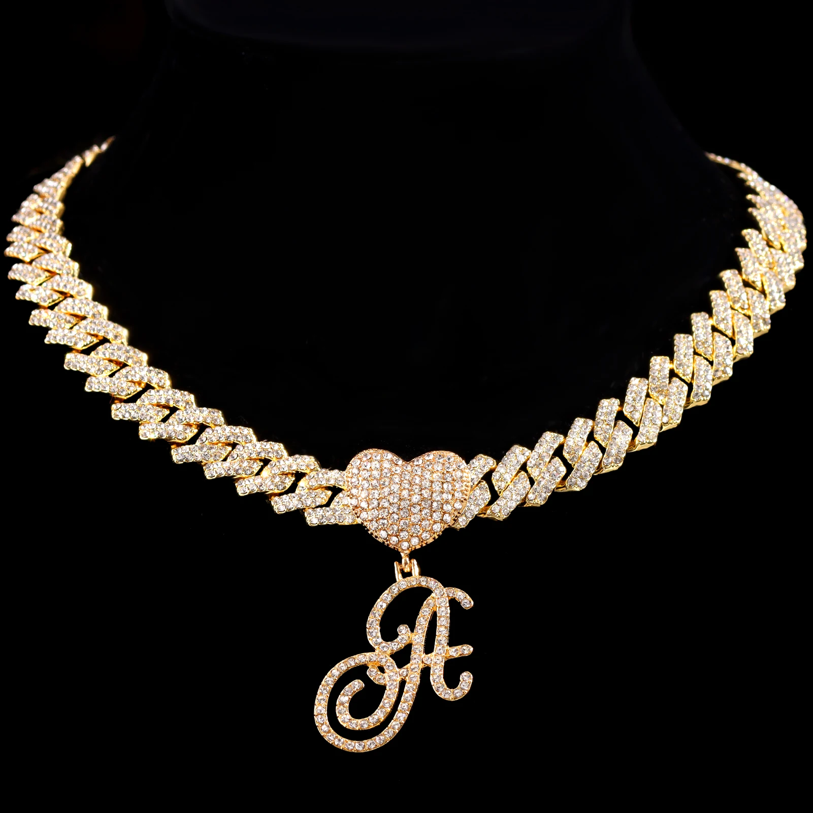 14mm Iced Out Prong Cuban Chain A-Z Cursive Initial Letter Necklace For Women Men HipHop Bling Cuban Link Chain Necklace Jewelry
14mm Iced Out Prong Cuban Chain A-Z Cursive Initial Letter Necklace For Women Men HipHop Bling Cuban Link Chain Necklace Jewelry