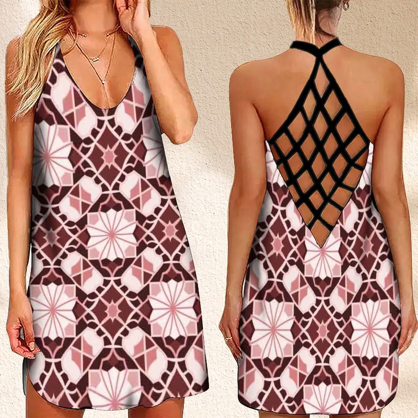 Летнее женское платье без рукавов с открытой спиной, Повседневное платье для женщин, сарафан с цветочным принтом арабиески
Летнее женское платье без рукавов с открытой спиной, Повседневное платье для женщин, сарафан с цветочным принтом арабиески