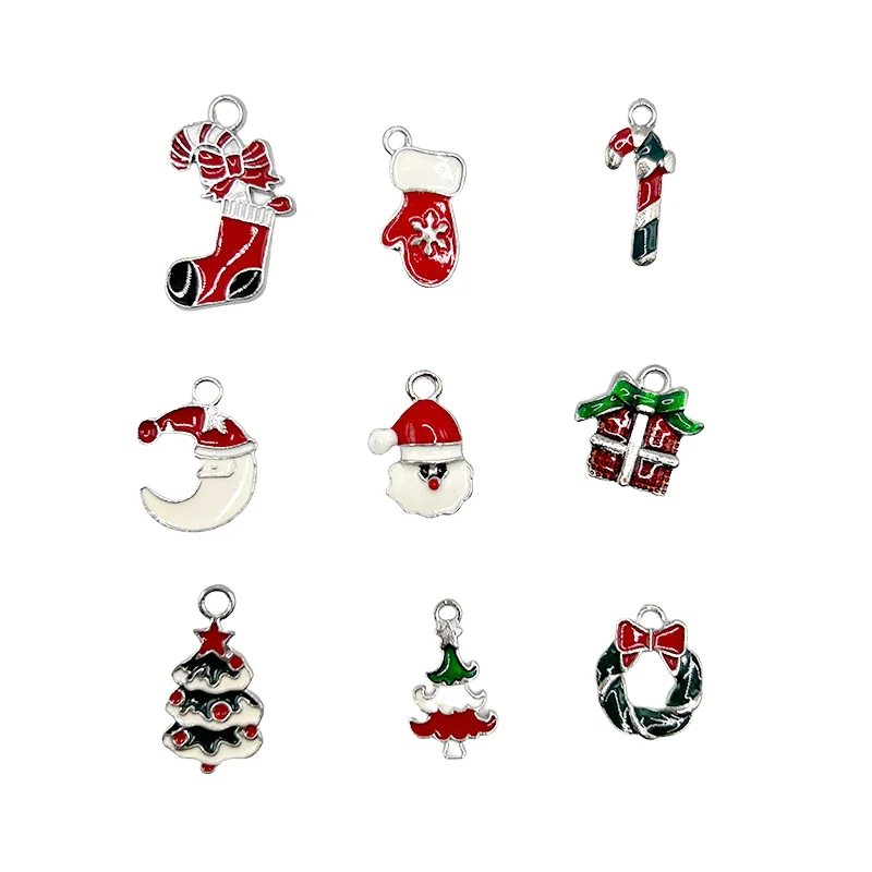 10pcs Silver Christmas Collection Enamel Pendant charms for jewelry making DIY necklace key chain Christmas Party Accessories
10pcs Silver Christmas Collection Enamel Pendant charms for jewelry making DIY necklace key chain Christmas Party Accessories