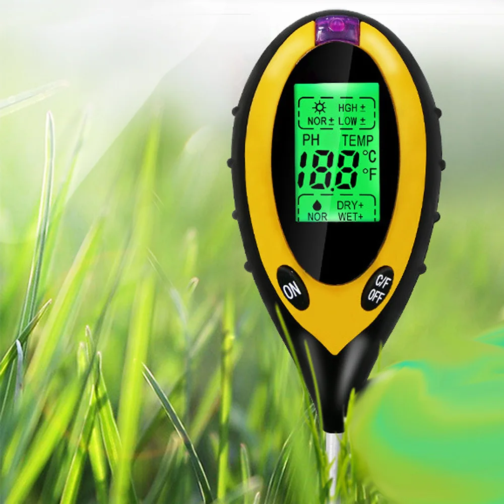 Soil pH Tester Professional Soil PH Meter 4 In1 LCD Temperature Solar Moisture PH Garden Soil Tester LCD Display
Soil pH Tester Professional Soil PH Meter 4 In1 LCD Temperature Solar Moisture PH Garden Soil Tester LCD Display