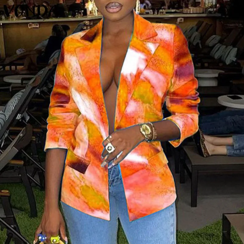VONDA Spring Femme Long Sleeve Printed Lapel Button Colorful Blazer Oversized OL Office Coats Formal Thin Suits Outerwear Veste
VONDA Spring Femme Long Sleeve Printed Lapel Button Colorful Blazer Oversized OL Office Coats Formal Thin Suits Outerwear Veste