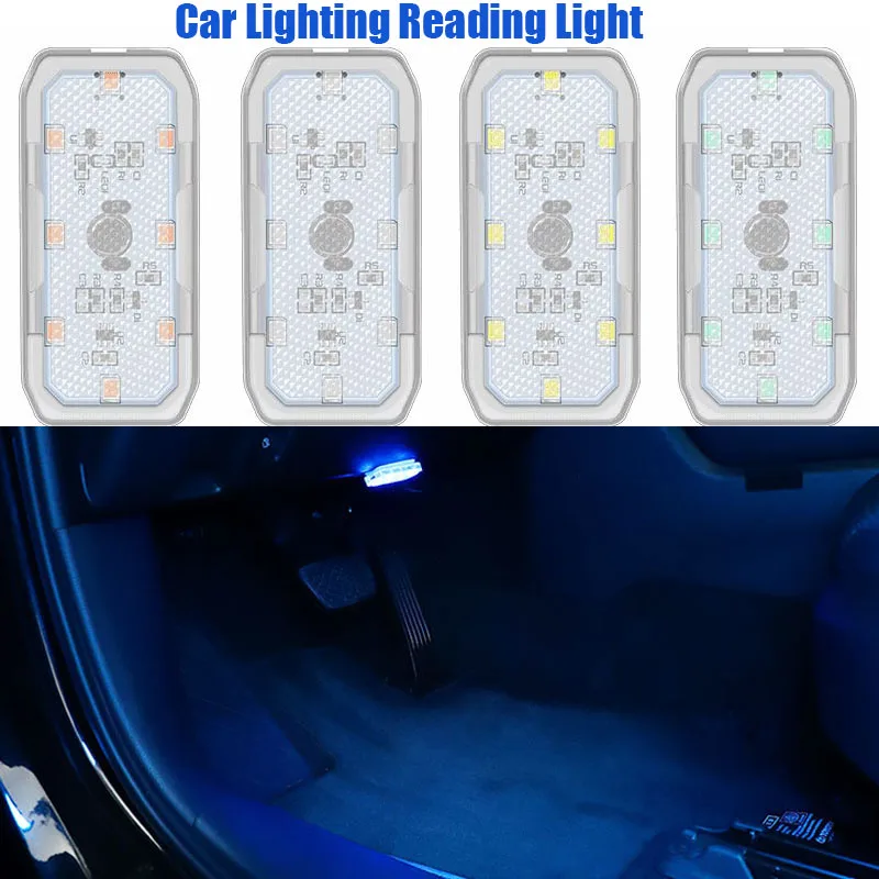 

Автомобильное освещение для чтения, светодиодная атмосфера, миниатюрное внутреннее Сенсорное освещение, USB-зарядка, крыша, аварийное декоративное водонепроницаемое освещение, 1 шт.