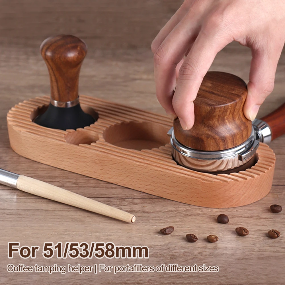 51/53/58mm Wooden Coffee Tamping Station Coffee Tamper Stand Presser Holder Espresso Tamping Station Distribution WDT Tools
51/53/58mm Wooden Coffee Tamping Station Coffee Tamper Stand Presser Holder Espresso Tamping Station Distribution WDT Tools