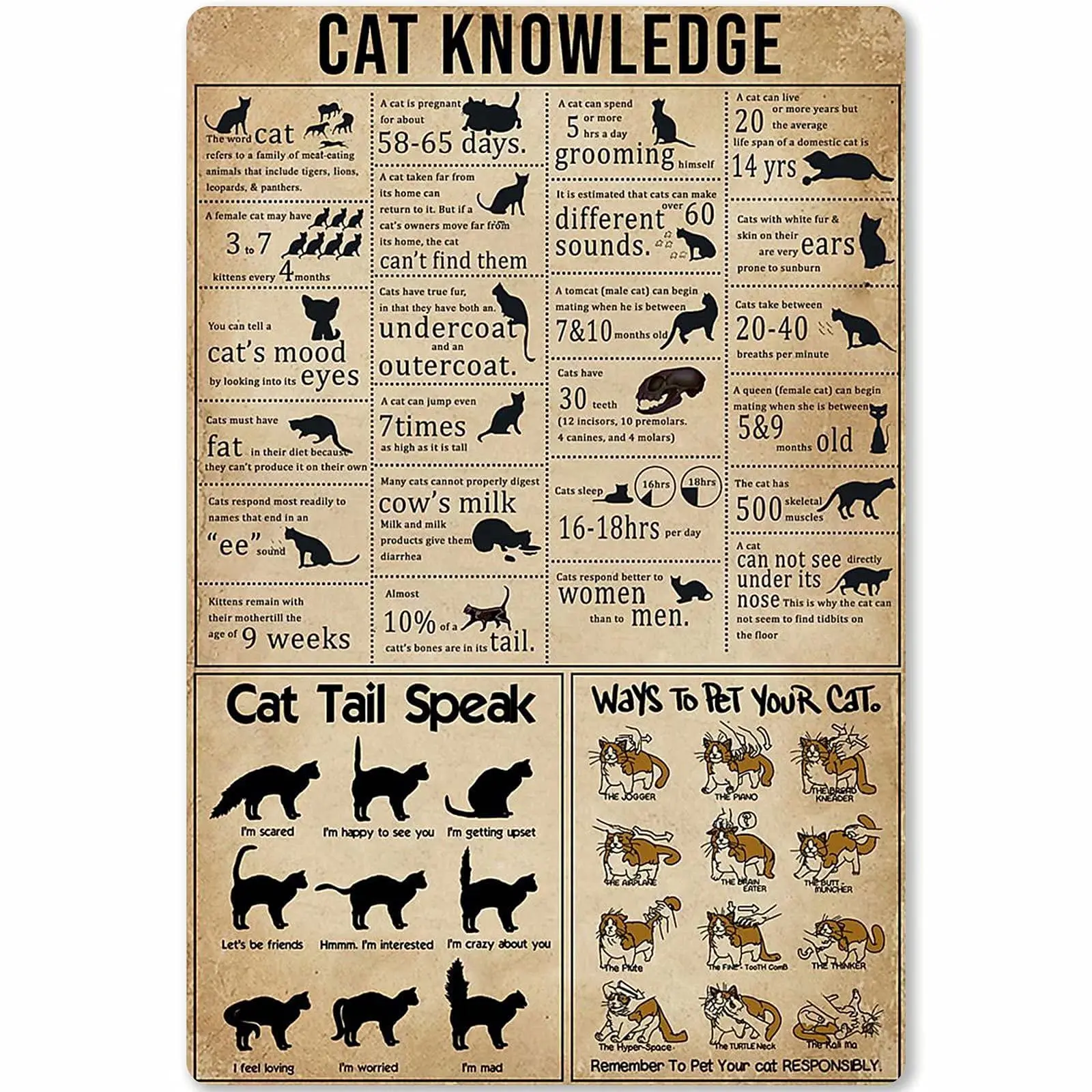 Veidsuh Cat Knowledge Vintage Novelty Funny Home Bathroom Bar Pub Cottage Farm Rustic Man Cave Parlor Garage Club Retro Tin Sign
Veidsuh Cat Knowledge Vintage Novelty Funny Home Bathroom Bar Pub Cottage Farm Rustic Man Cave Parlor Garage Club Retro Tin Sign