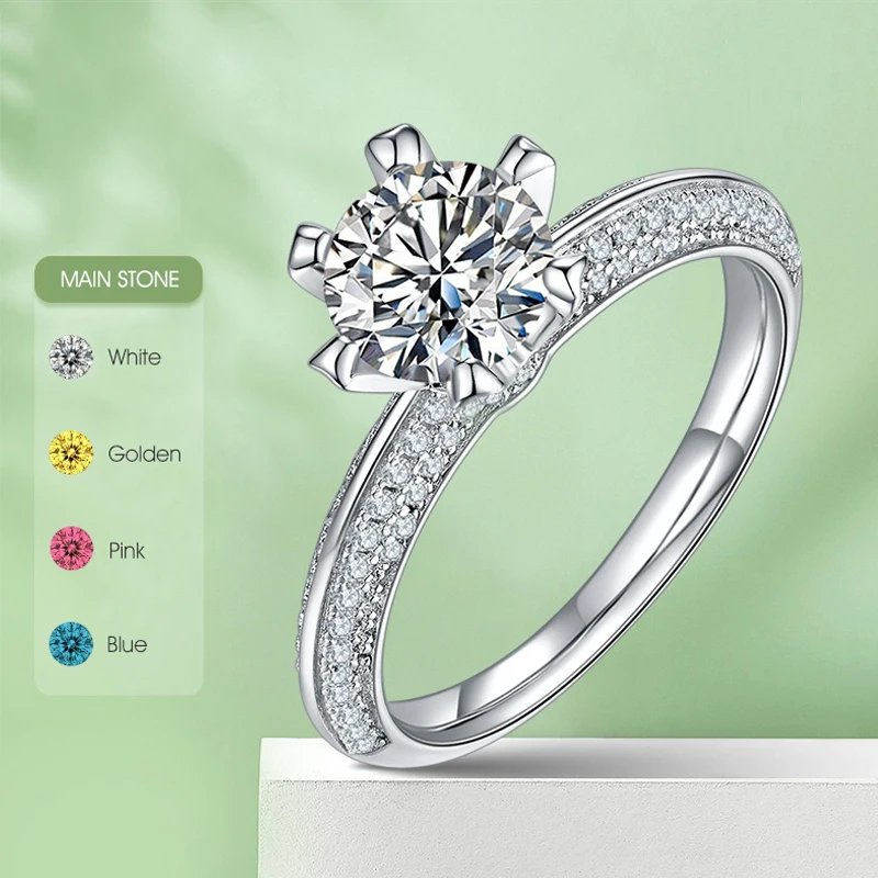 Gem's Beauty Real 1 Carats Color Moissanite Wedding Rings For Women 100% 925 Sterling Silver Luxury Fine Jewelry Engagement Gift
Gem's Beauty Real 1 Carats Color Moissanite Wedding Rings For Women 100% 925 Sterling Silver Luxury Fine Jewelry Engagement Gift