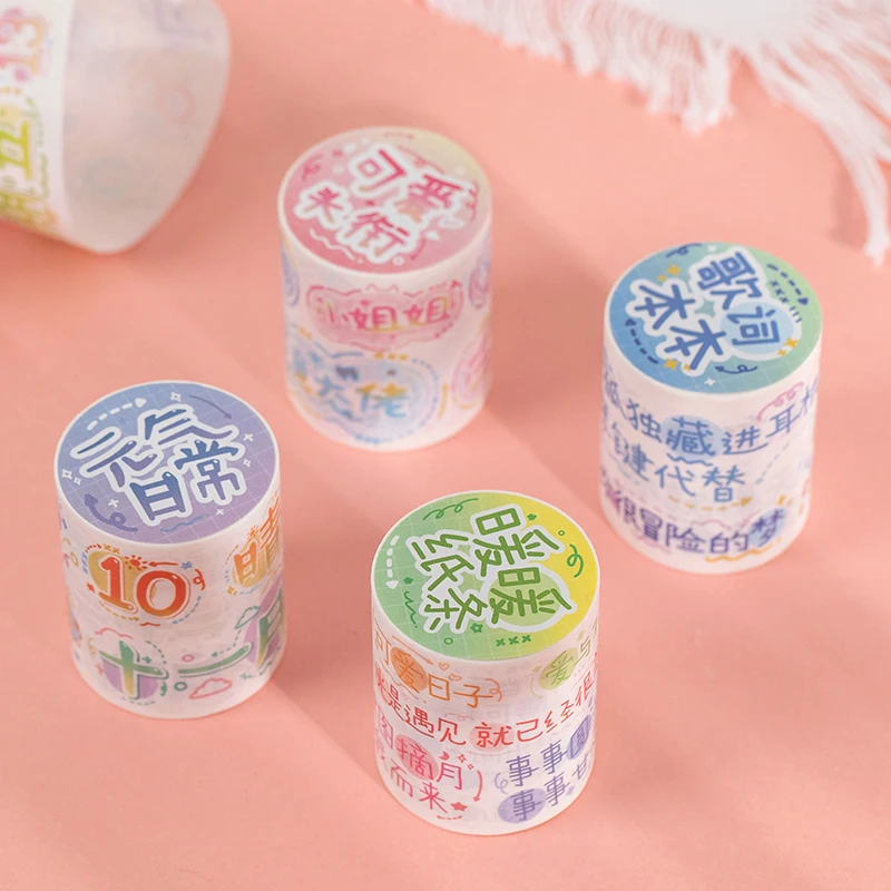 

5cm*3m Text Word Masking Washi Tapes Kawaii Special Oil Decorative Adhesive Tape Diy Scrapbooking Sticker Stationery