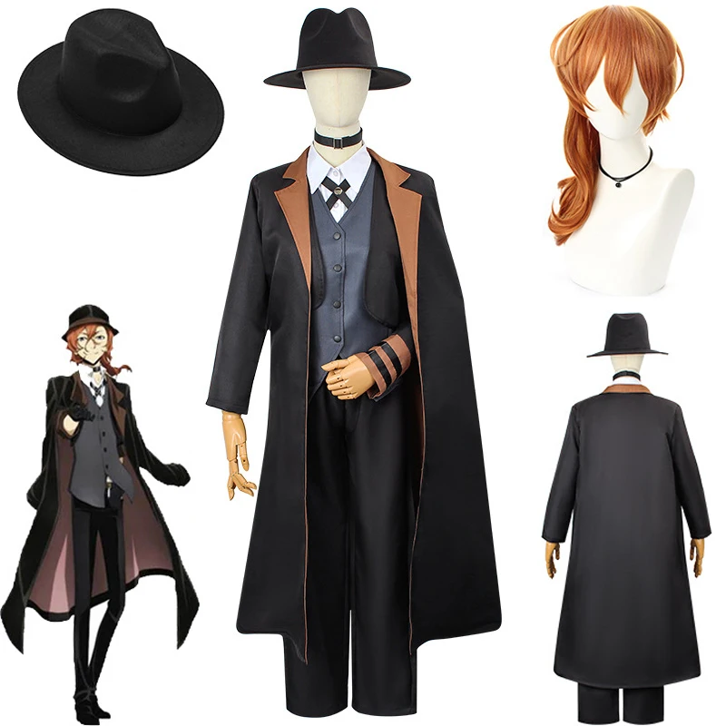 Anime Bungou Stray Dogs Nakahara Chuuya Cosplay Costume Unisex Uniform Hat Wig Jacket Pants Glove Halloween Christmas Party
Anime Bungou Stray Dogs Nakahara Chuuya Cosplay Costume Unisex Uniform Hat Wig Jacket Pants Glove Halloween Christmas Party