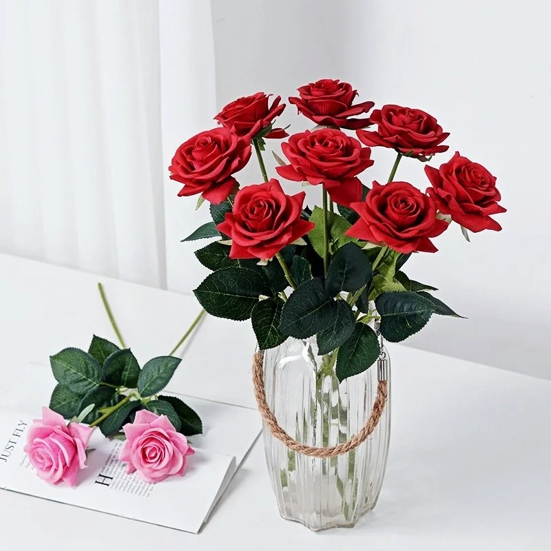 Artificial FlowersRedMoisturizing Hand-feel Roses41cm Long Single BranchGuide Flowers for Wedding Scenes Creative HomeDecoration 
Artificial FlowersRedMoisturizing Hand-feel Roses41cm Long Single BranchGuide Flowers for Wedding Scenes Creative HomeDecoration
