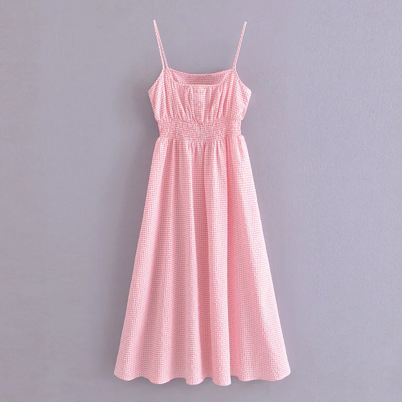 Women Summer Plaid Print Midi Dress Square Neck Spaghetti Strap Dresses 2021 Fashion Female Sleeveless Backless Sundress
Women Summer Plaid Print Midi Dress Square Neck Spaghetti Strap Dresses 2021 Fashion Female Sleeveless Backless Sundress