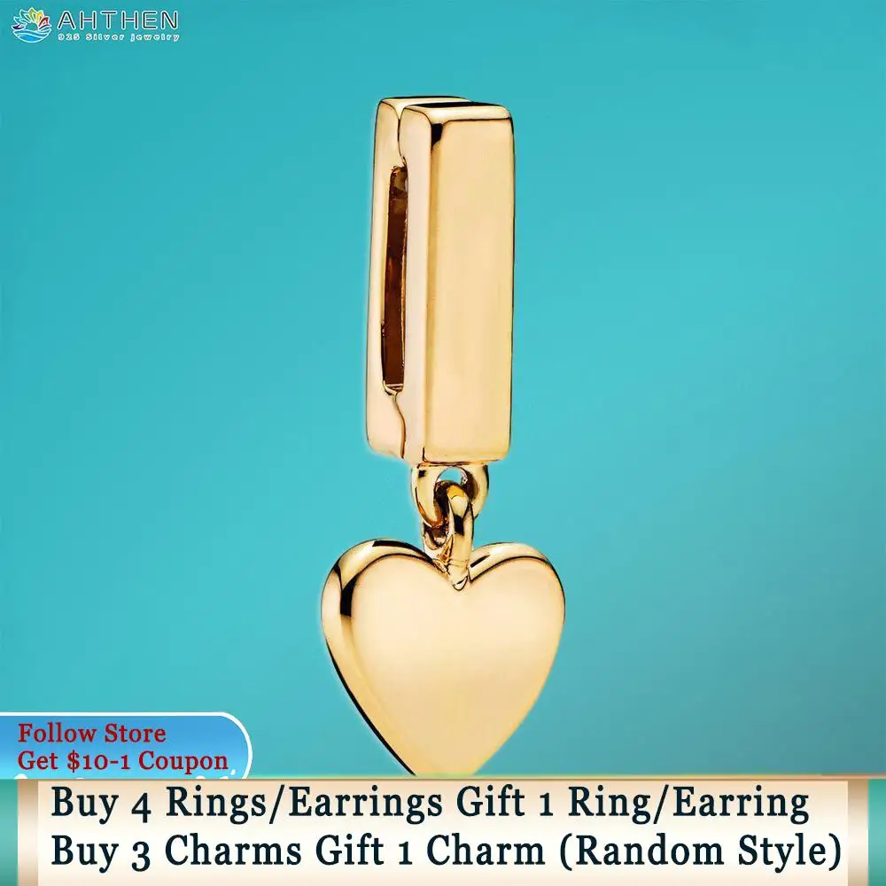 Ahthen 925 Sterling Silver Golden Heart Dangle Clip Charm fit Original Pandora Reflexion Bracelets for Women Jewelry Girl Gift
Ahthen 925 Sterling Silver Golden Heart Dangle Clip Charm fit Original Pandora Reflexion Bracelets for Women Jewelry Girl Gift