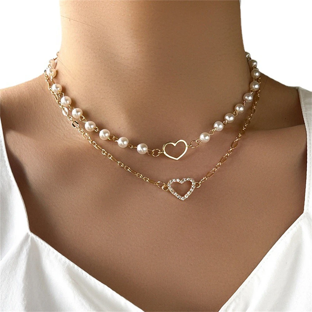2022 New Fashion Kpop Pearl Choker Love Heart Pendant Necklaces For Women Cute Double Layer Clavicle Chain Party Jewelry Gifts
2022 New Fashion Kpop Pearl Choker Love Heart Pendant Necklaces For Women Cute Double Layer Clavicle Chain Party Jewelry Gifts