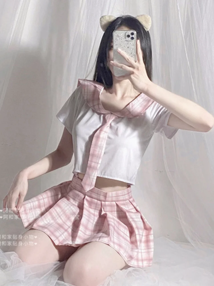 Hot WOMENGAGA Exotic Fashion Sexy Korean JK Lolita Japanese Girl Mini Pleated Skirt + T Shirt Pink Plaid Two Piece Set X8FL
Hot WOMENGAGA Exotic Fashion Sexy Korean JK Lolita Japanese Girl Mini Pleated Skirt + T Shirt Pink Plaid Two Piece Set X8FL