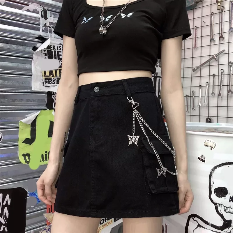 Women Hip Hop Skirts Harajuku Metal Chain Mini Cute Vintage Denim Ladies Jupe Street Skirt
Women Hip Hop Skirts Harajuku Metal Chain Mini Cute Vintage Denim Ladies Jupe Street Skirt