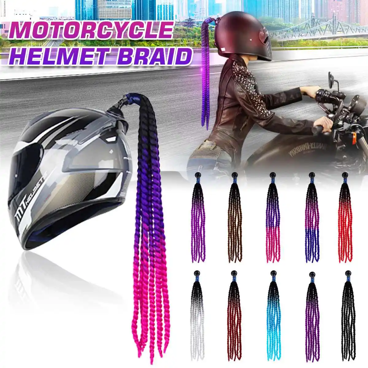 10Colours 24inch 60CM Motorcycle Helmet Braids Pigtails Ponytail Woman Braids Wig Twist Dual Pigtail Ponytail With Sucker
10Colours 24inch 60CM Motorcycle Helmet Braids Pigtails Ponytail Woman Braids Wig Twist Dual Pigtail Ponytail With Sucker