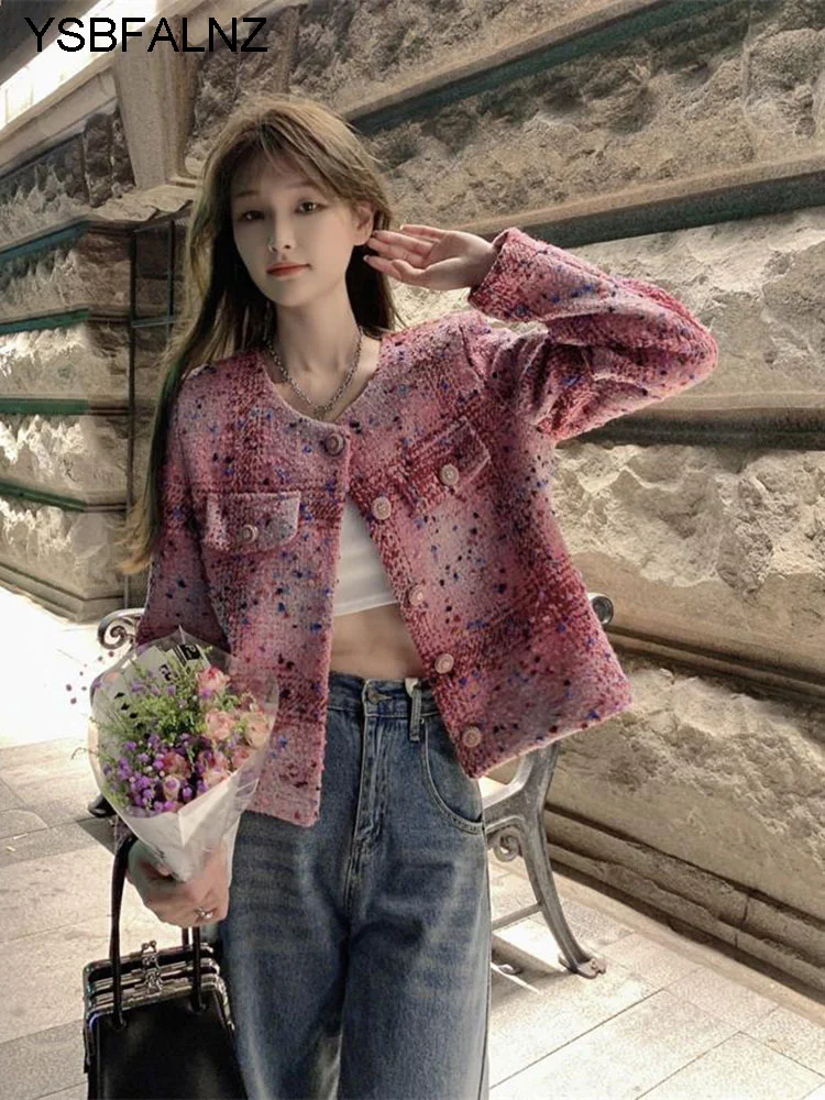 Fashion Tweed Short Women Coat 2023 Autumn Causal Long Sleeve Single Breasted O-neck Jacket Korean Elegant Outwear Tops
Fashion Tweed Short Women Coat 2023 Autumn Causal Long Sleeve Single Breasted O-neck Jacket Korean Elegant Outwear Tops