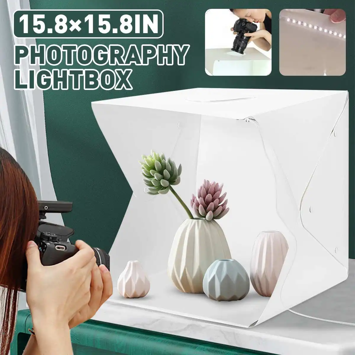 800x800mm Portable Folding Light Box Photography Studio Softbox LED Light Soft Box Tent Kit for Phone Camera Photo Background
800x800mm Portable Folding Light Box Photography Studio Softbox LED Light Soft Box Tent Kit for Phone Camera Photo Background