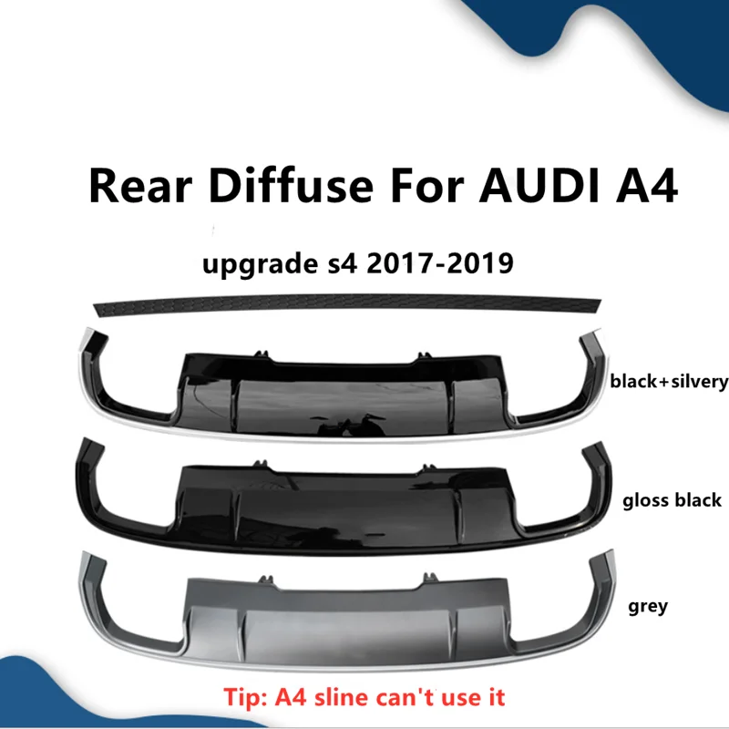 Cheaper Rear Bumper Lip Diffuser Spoiler For Audi A4 S4 Style Rear Diffuse For A4 B9 2017 2018 2019 
Cheaper Rear Bumper Lip Diffuser Spoiler For Audi A4 S4 Style Rear Diffuse For A4 B9 2017 2018 2019