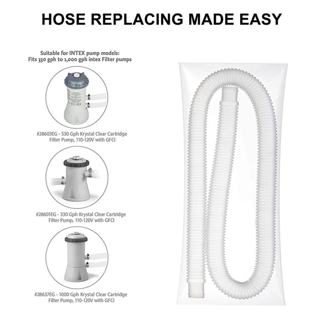59inch Swimming Pool Pipe Hose For Intex Filter Pump 607 637 Pump/Filter/Heater Replacement Filter System Outdoor Tubs Parts
59inch Swimming Pool Pipe Hose For Intex Filter Pump 607 637 Pump/Filter/Heater Replacement Filter System Outdoor Tubs Parts