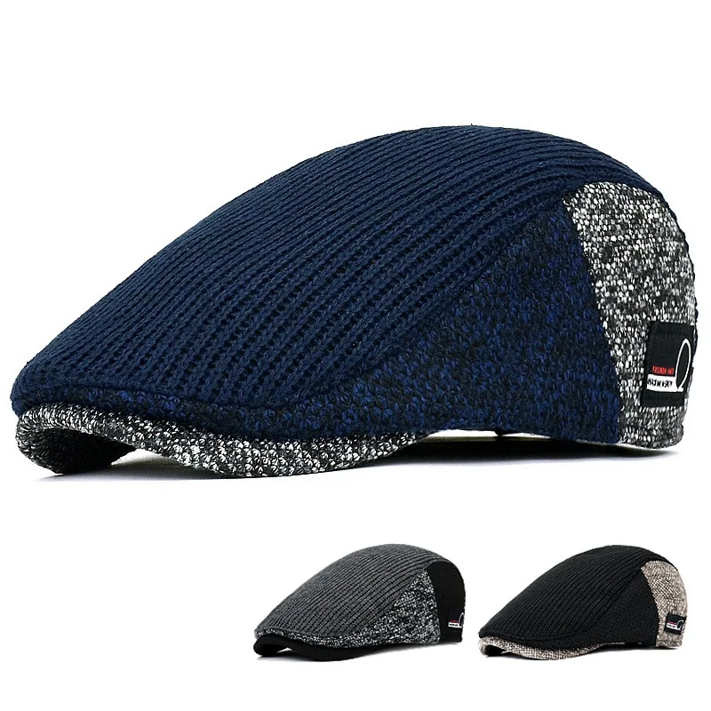 Men Newsboy Hats Thick Autumn Winter Vintage Herringbone Octagon Cap Casual knitted Berets Gatsby Flat Hat Color Matching Cap
Men Newsboy Hats Thick Autumn Winter Vintage Herringbone Octagon Cap Casual knitted Berets Gatsby Flat Hat Color Matching Cap