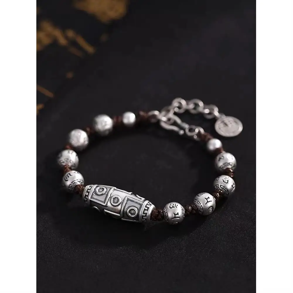 Lu Lu Tong Bracelet Men's and Women's National Style Six Character True Words Bead Woven Handrope
Lu Lu Tong Bracelet Men's and Women's National Style Six Character True Words Bead Woven Handrope