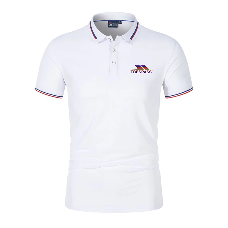 

TRESPASS Premium men's cotton printed Polo shirt 2023 summer new high-end business casual lapel short sleeve T-shirt fashion top