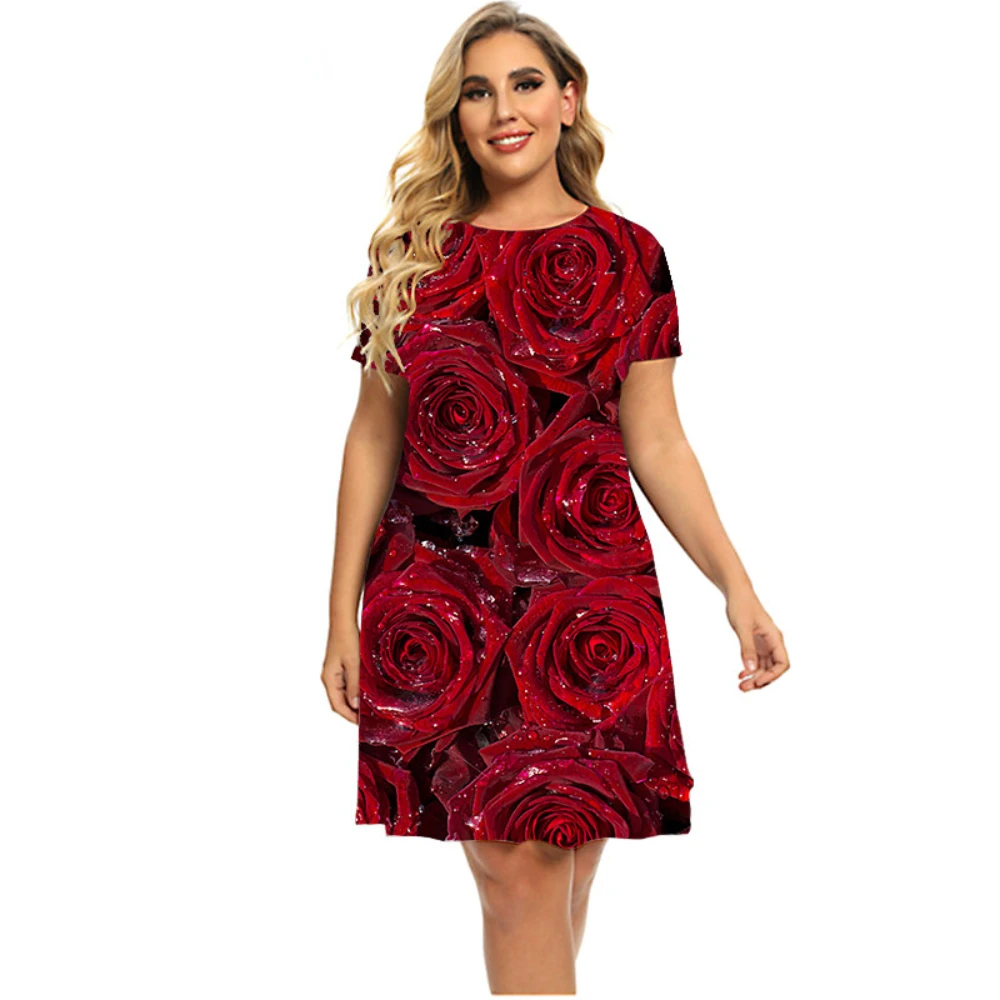 Women's Summer Casual Rose Floral Print Short Sleeve O Neck Loose A Line Mini Dress Plus Size 6XL
Women's Summer Casual Rose Floral Print Short Sleeve O Neck Loose A Line Mini Dress Plus Size 6XL