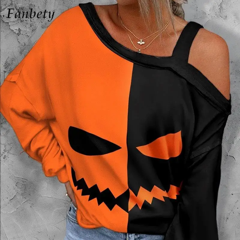 Женские винтажные свободные футболки с длинным рукавом и принтом на Хэллоуин, осенняя модная футболка с открытыми плечами, свитшот, Женский...
Женские винтажные свободные футболки с длинным рукавом и принтом на Хэллоуин, осенняя модная футболка с открытыми плечами, свитшот, Женский...