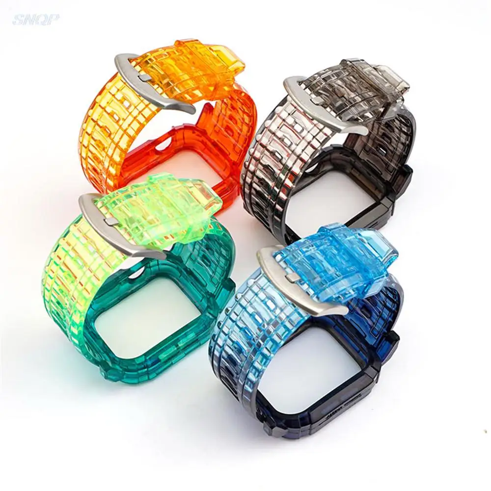 Transparent Resin Case+Strap for Apple Watch 44mm 40mm Band iWatch Series 6 SE 5 4 3 2 1 42mm 38mm Rainbow Silicone Bracelet
Transparent Resin Case+Strap for Apple Watch 44mm 40mm Band iWatch Series 6 SE 5 4 3 2 1 42mm 38mm Rainbow Silicone Bracelet