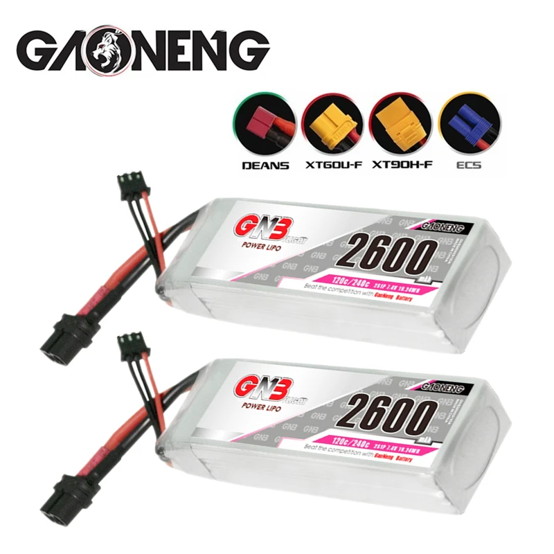 Max 240C GNB 2S 7.4V 2600mAh Lipo Battery For RC Helicopter Airplane FPV Racing Drone Parts 7.4V Battery With T XT60 Plug
Max 240C GNB 2S 7.4V 2600mAh Lipo Battery For RC Helicopter Airplane FPV Racing Drone Parts 7.4V Battery With T XT60 Plug