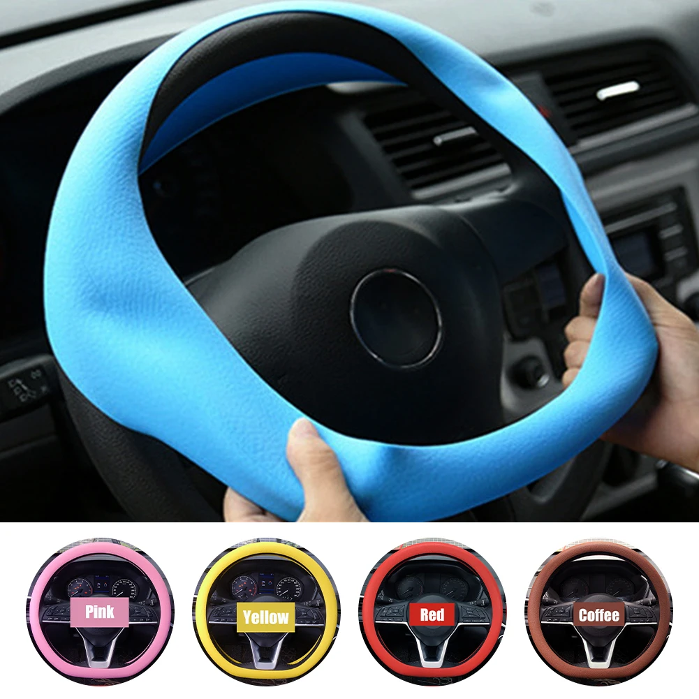 Auto Car Steering Wheel Cover Food Grade Silicone Anti-slip for 36-40CM/14.2-15.7 Inch Car Styling steering-wheel Cover
Auto Car Steering Wheel Cover Food Grade Silicone Anti-slip for 36-40CM/14.2-15.7 Inch Car Styling steering-wheel Cover