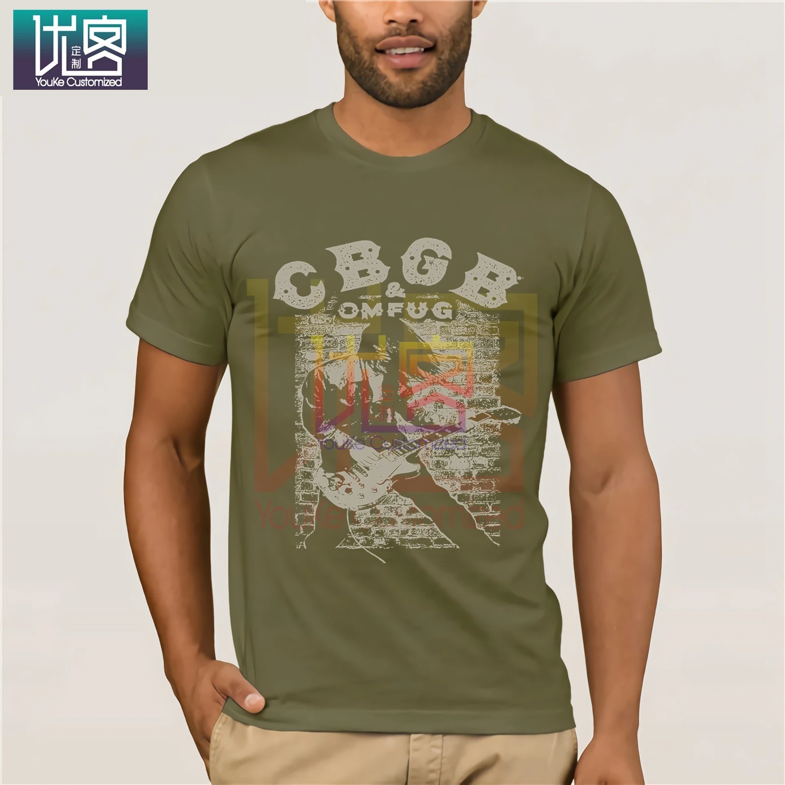 CBGB Rock N Roll Музыкальный клуб дом подземной рок гитары взрослая футболка O-образный